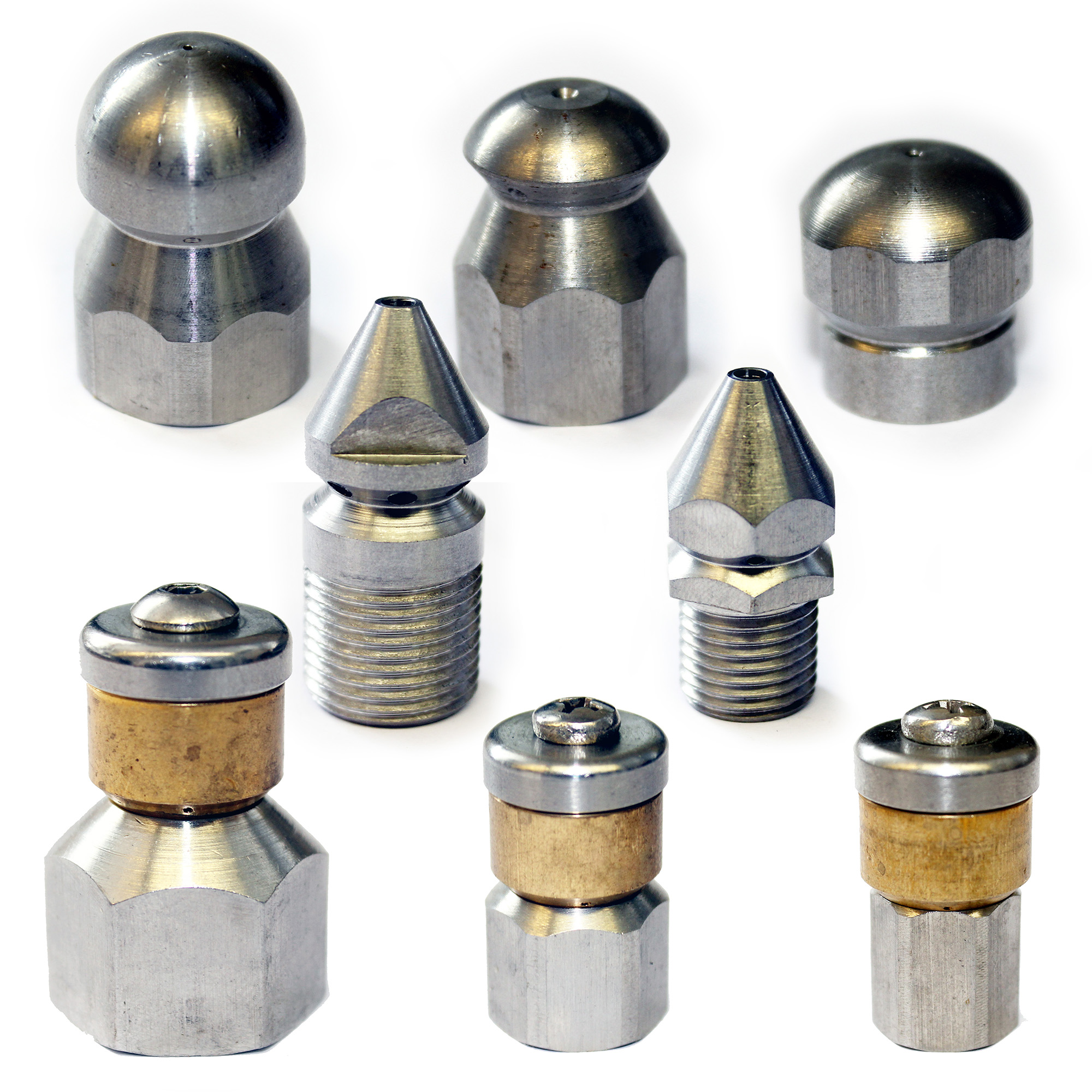 Drain cleaning jet nozzles